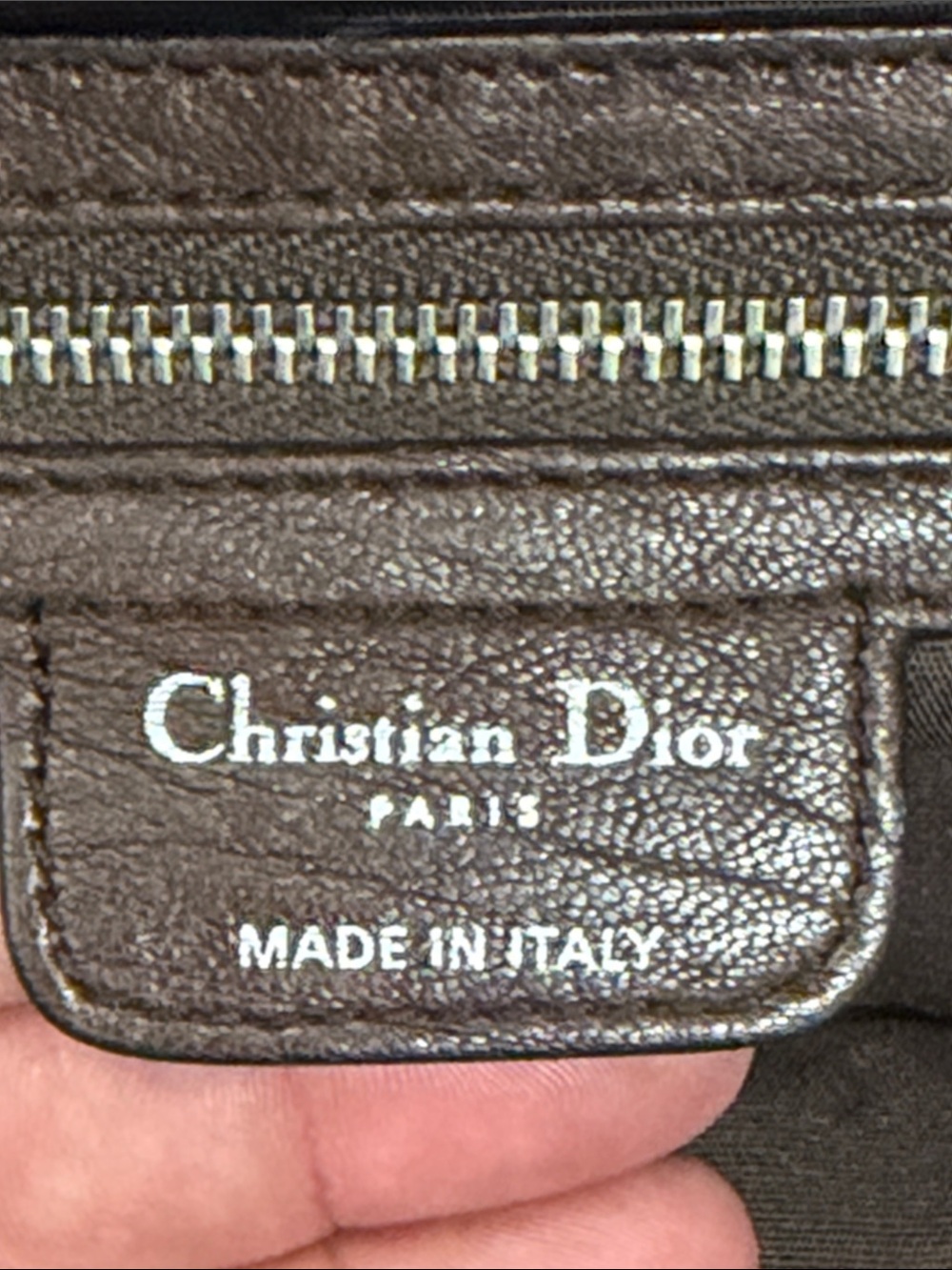 Dior Chocolate Brown Pebbled Leather Top-Handle Satchel - Picture 8 of 9